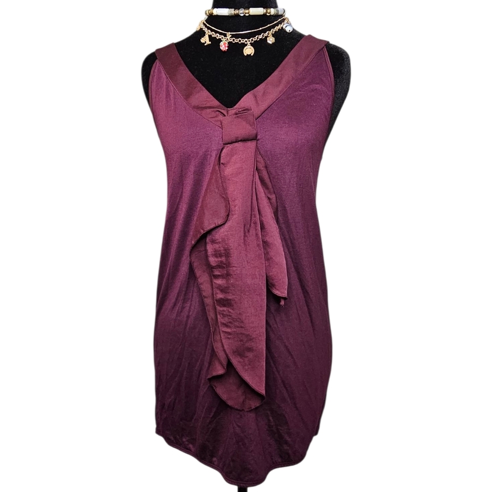 LOFT Burgundy Sleeveless Tunic Size M
